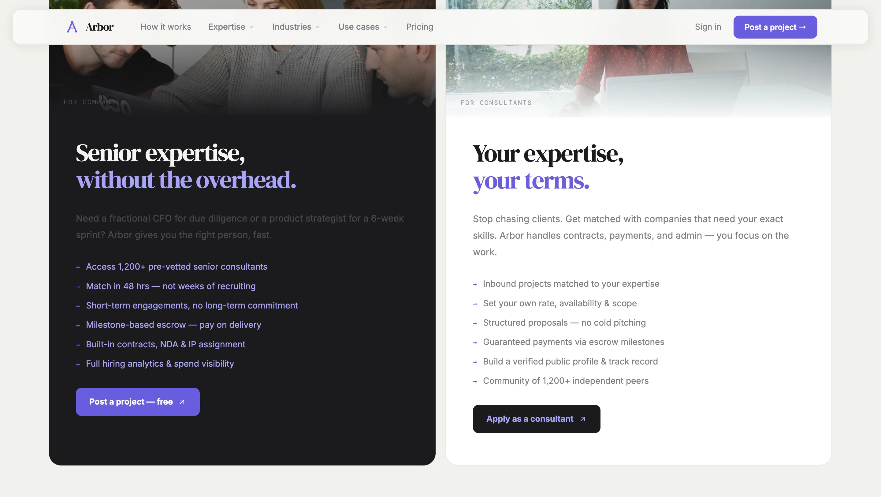 Arbor how it works four-step process