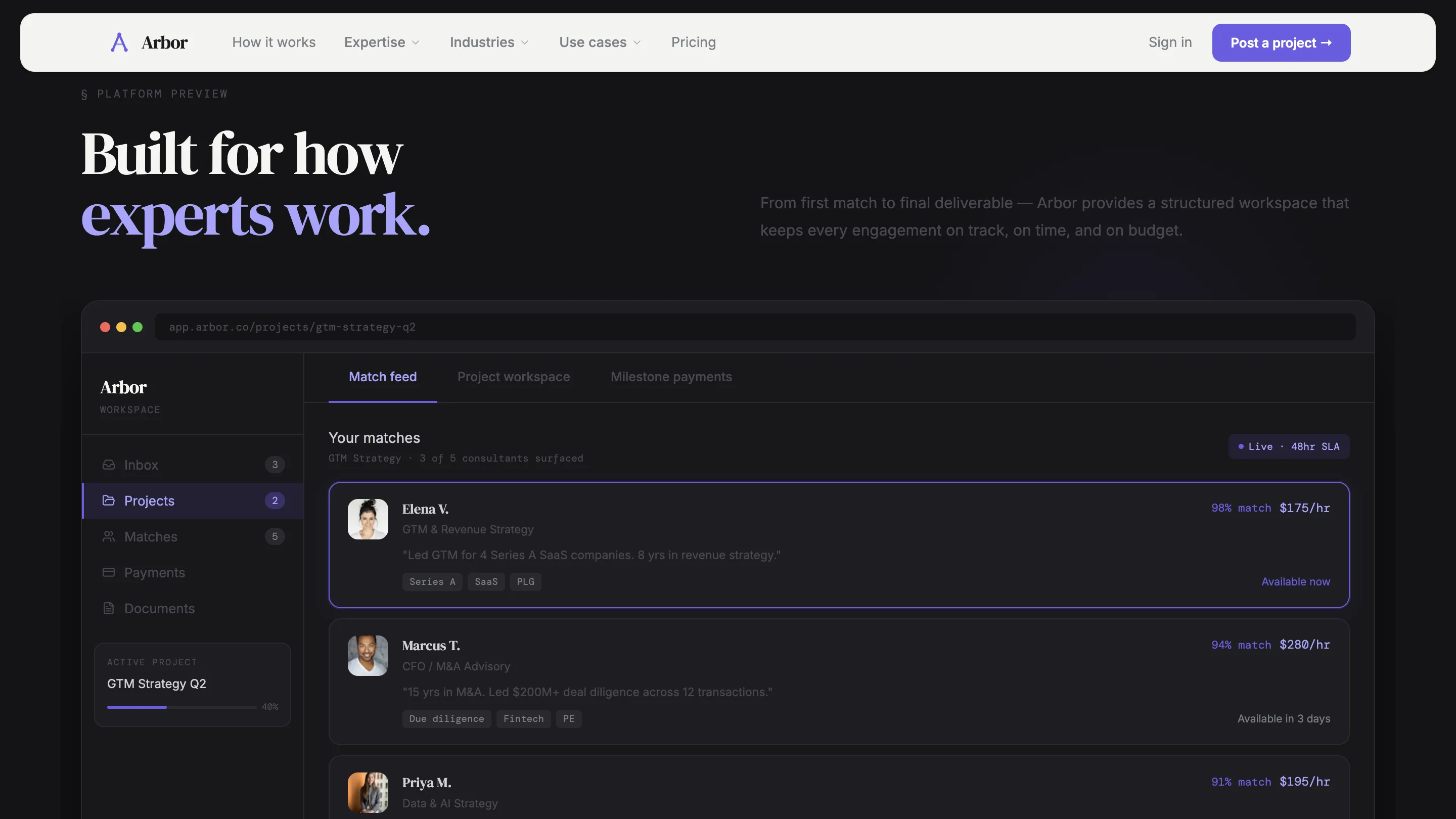 Arbor why choose Arbor value proposition section