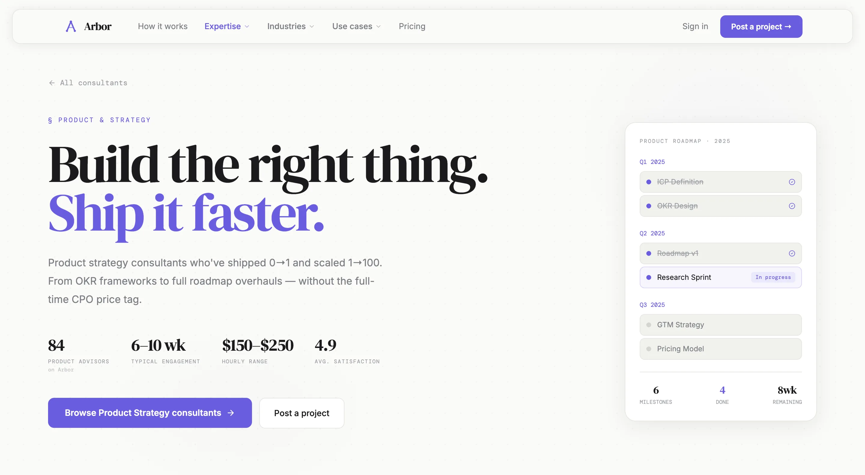 Arbor consultants directory with filters