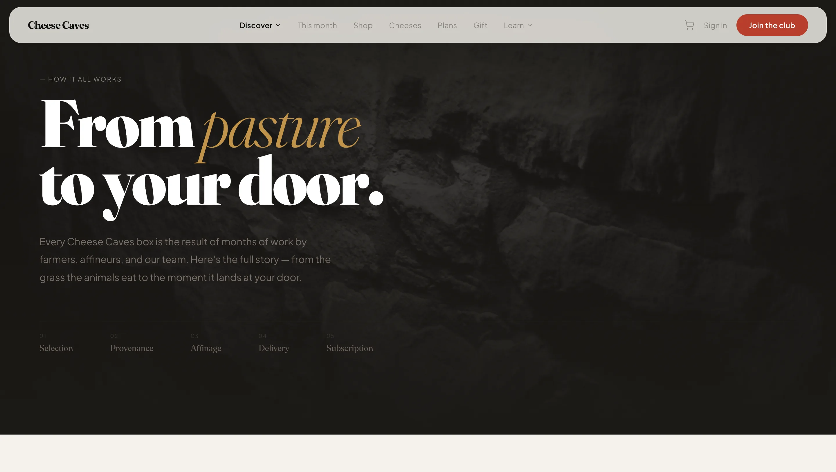 Cheese Caves catalog filters by style and milk type