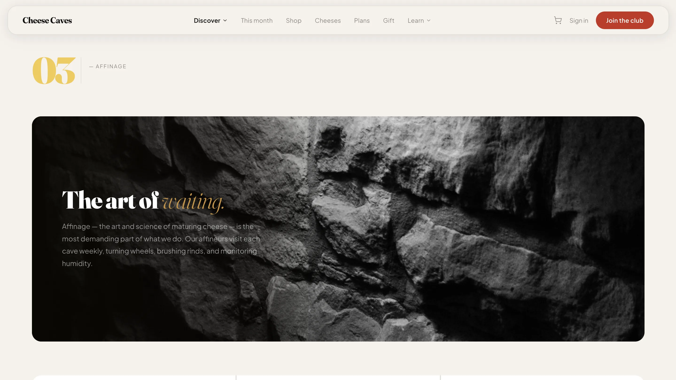 Cheese Caves PDO and AOP trust badges on product interface