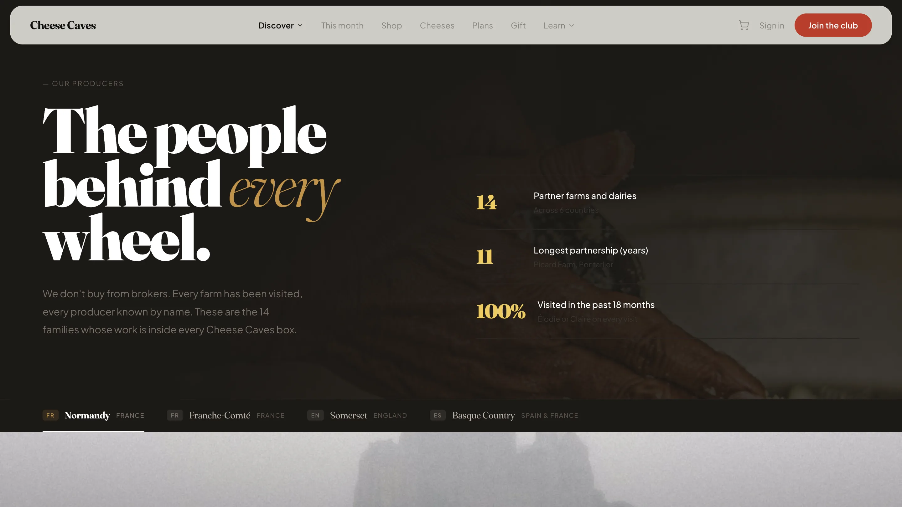 Cheese Caves subscription history and order overview