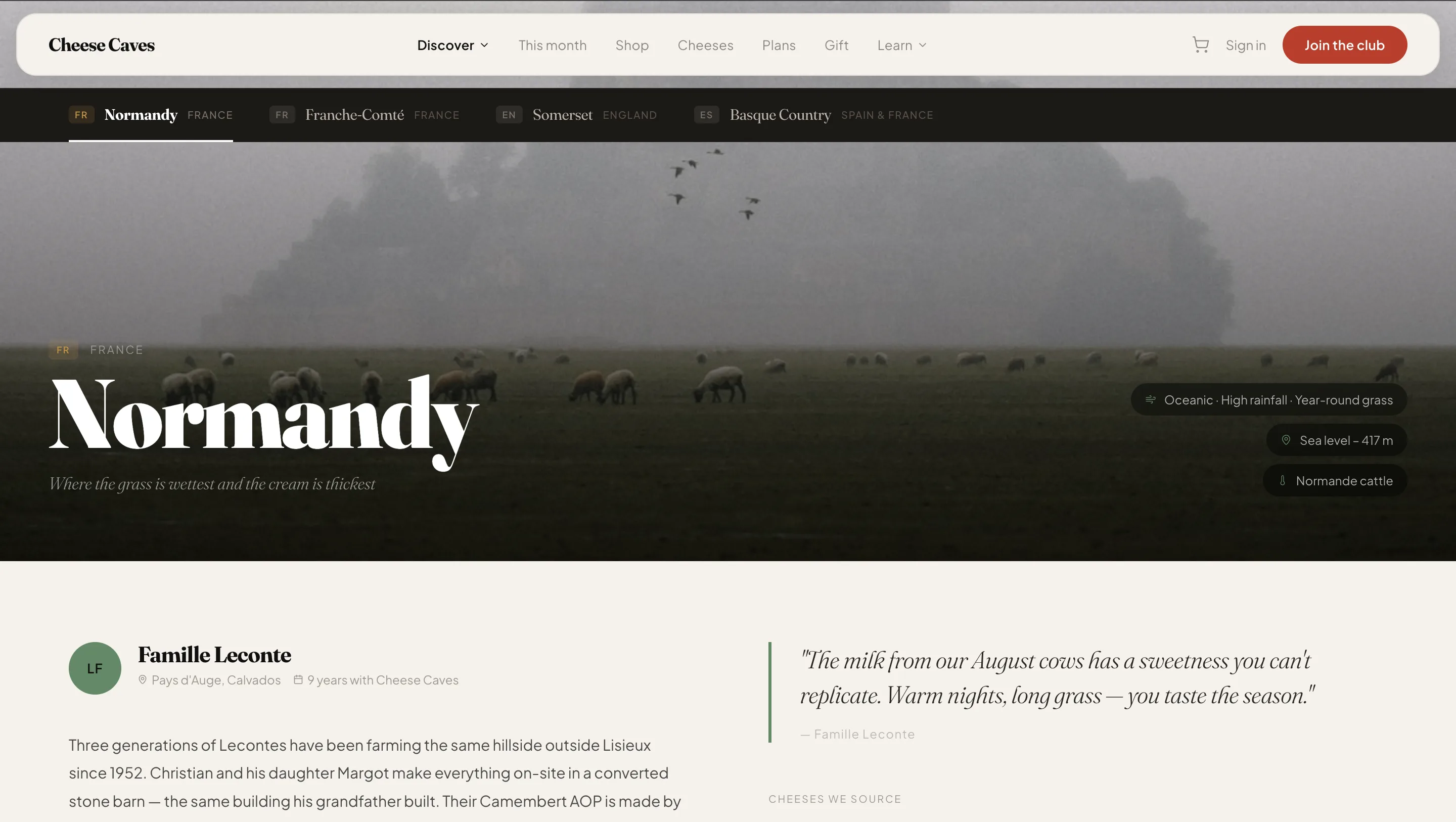 Cheese Caves wishlist interface