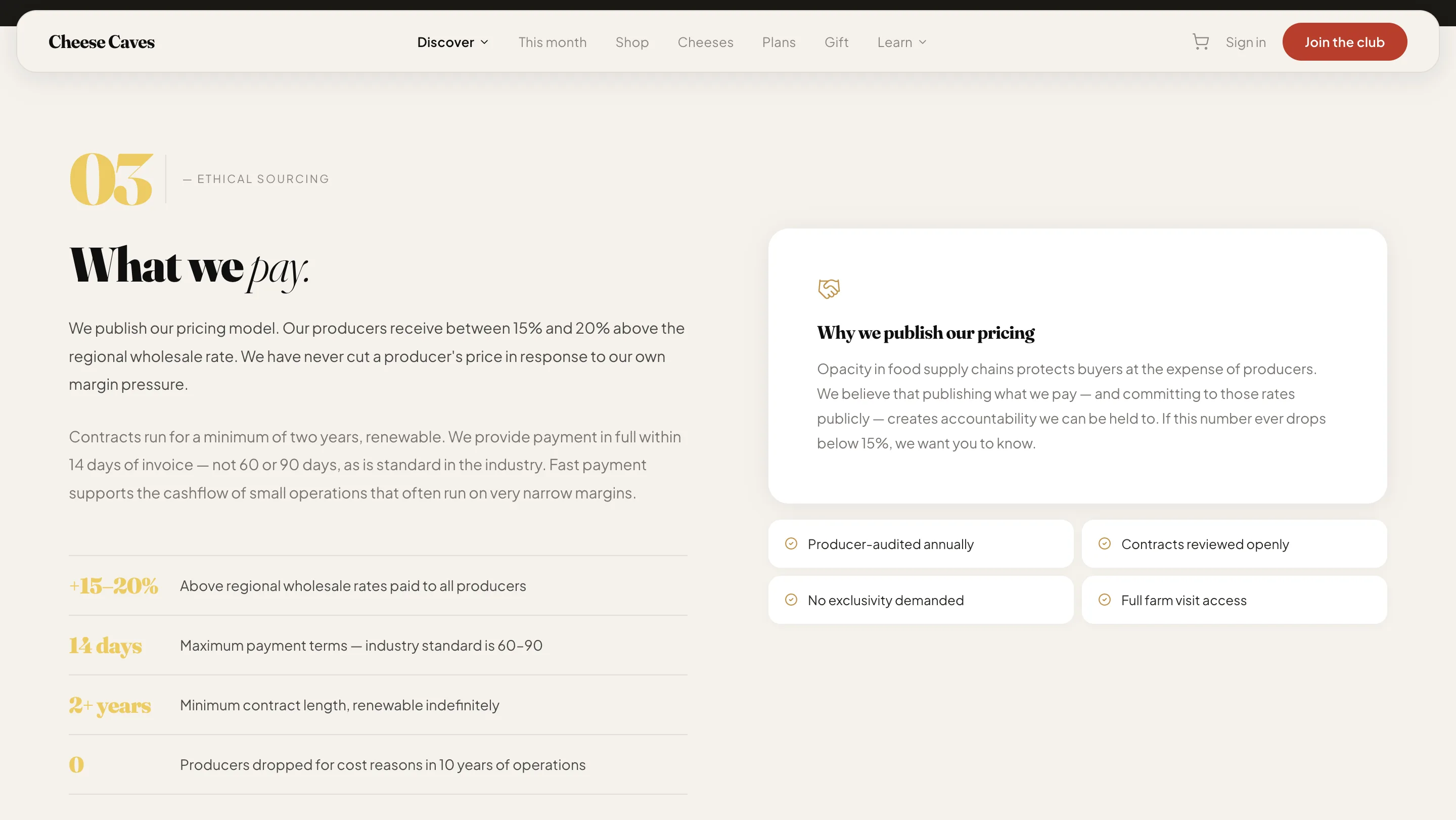Cheese Caves gift subscription presentation