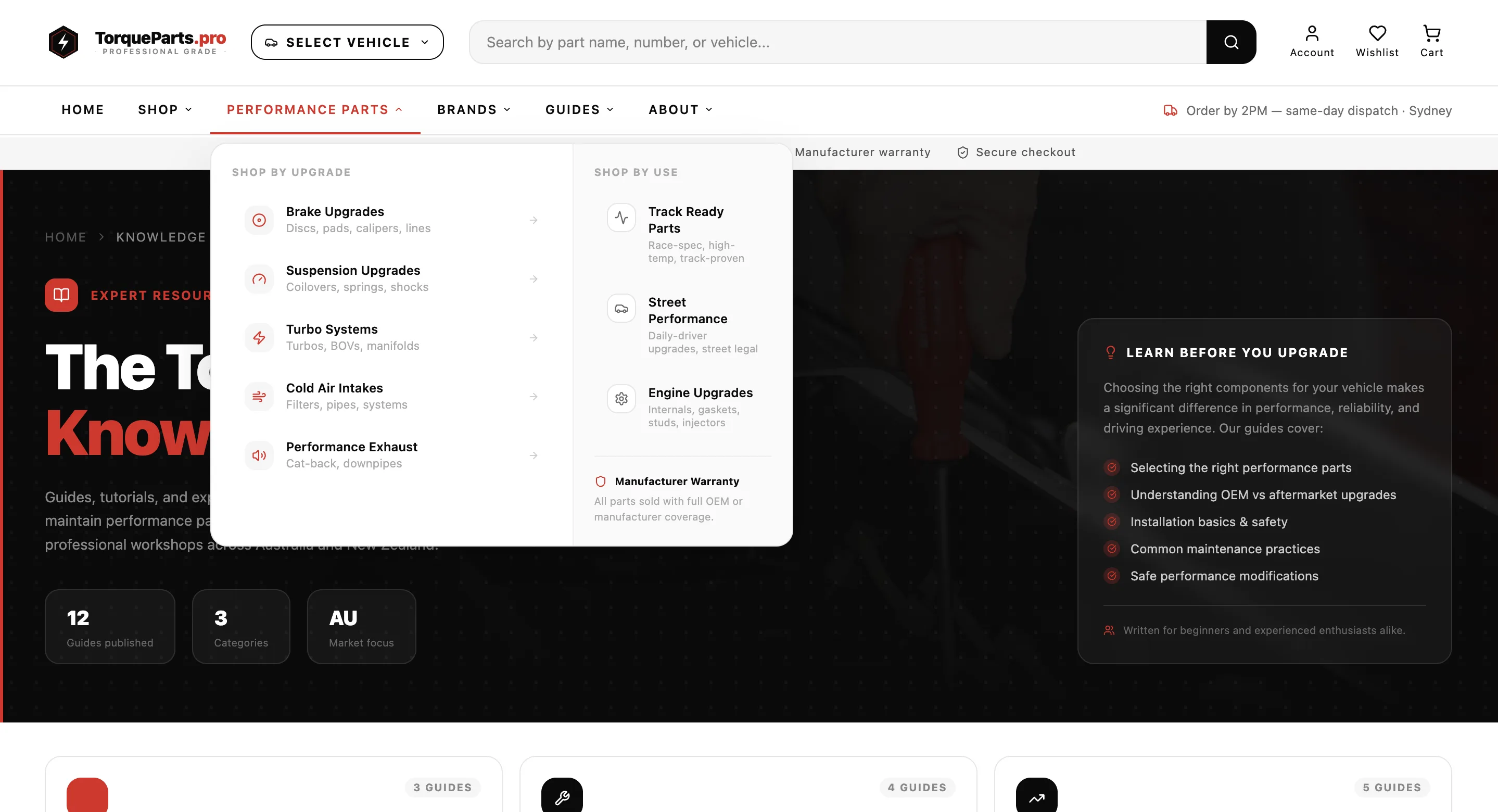 TorqueParts.pro checkout experience for Australian customers