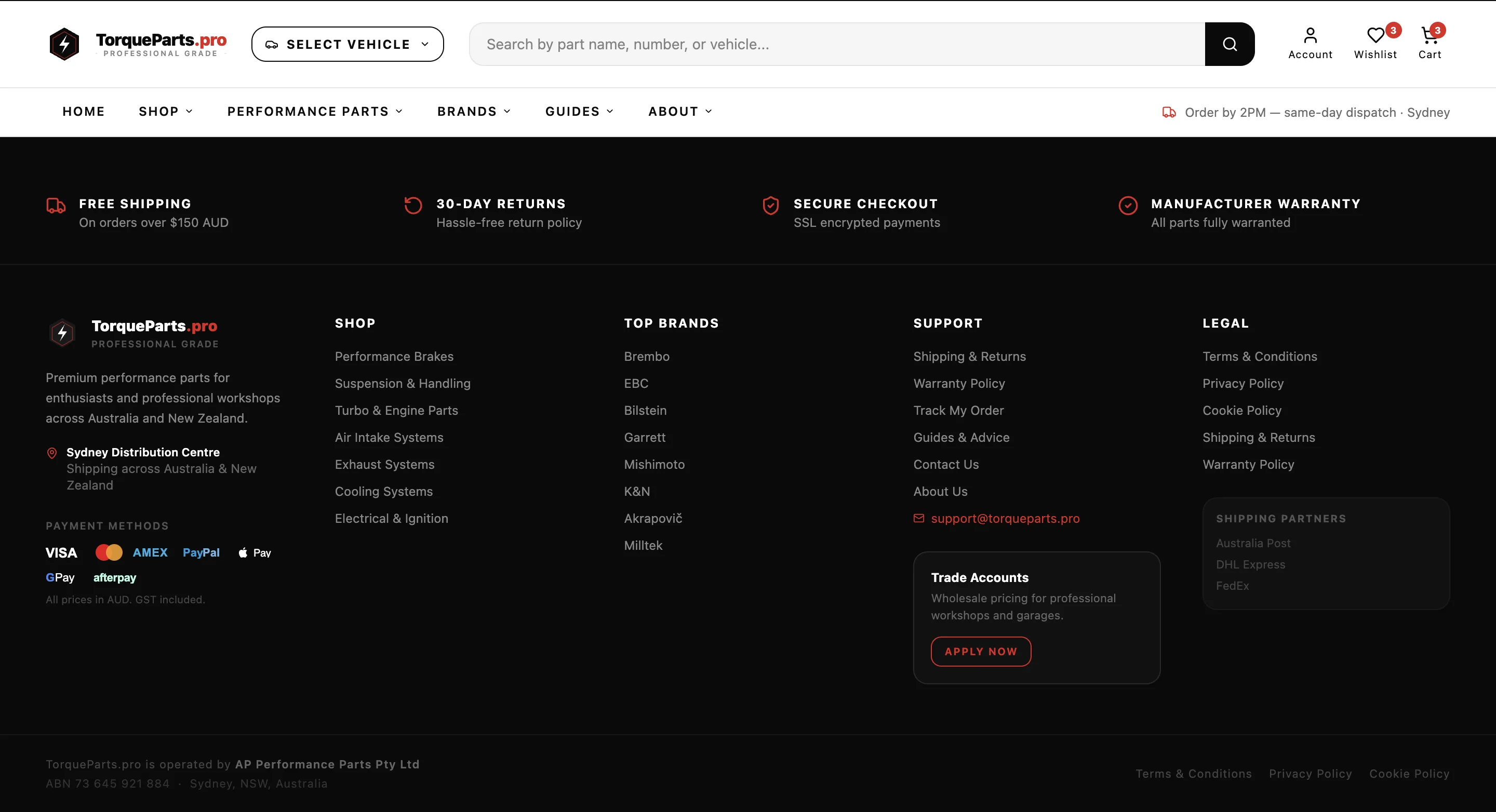 TorqueParts.pro marketplace gallery overview