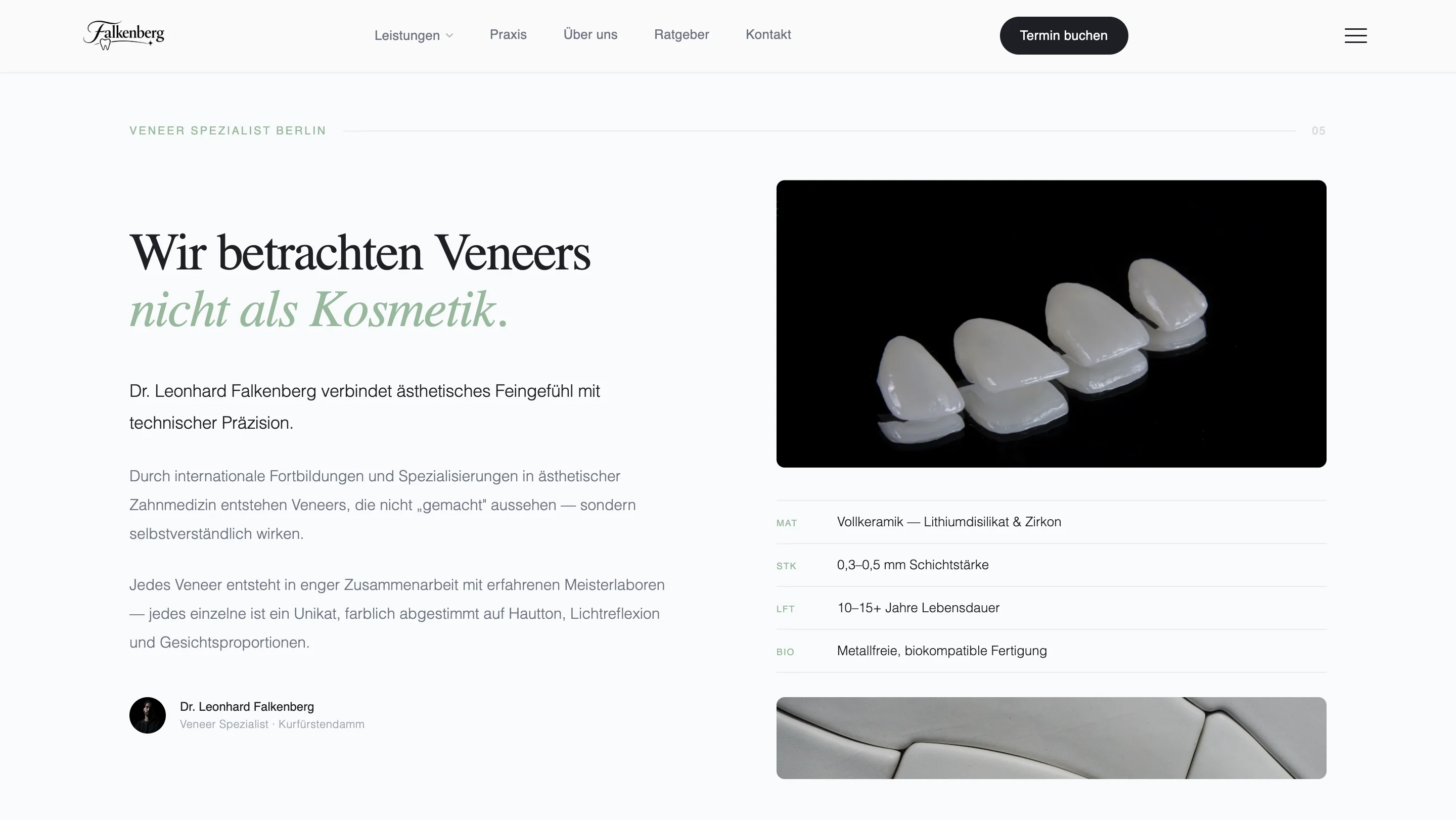 Dental practice website section focused on treatment education