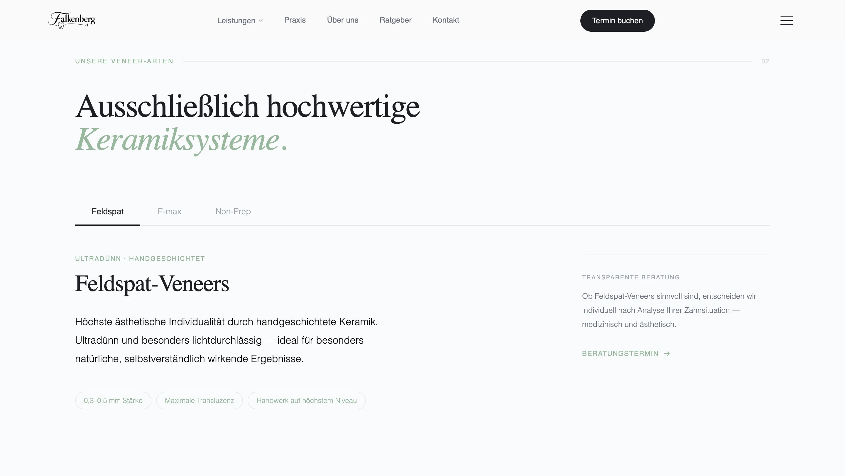 Editorial treatment page with medical credibility layout