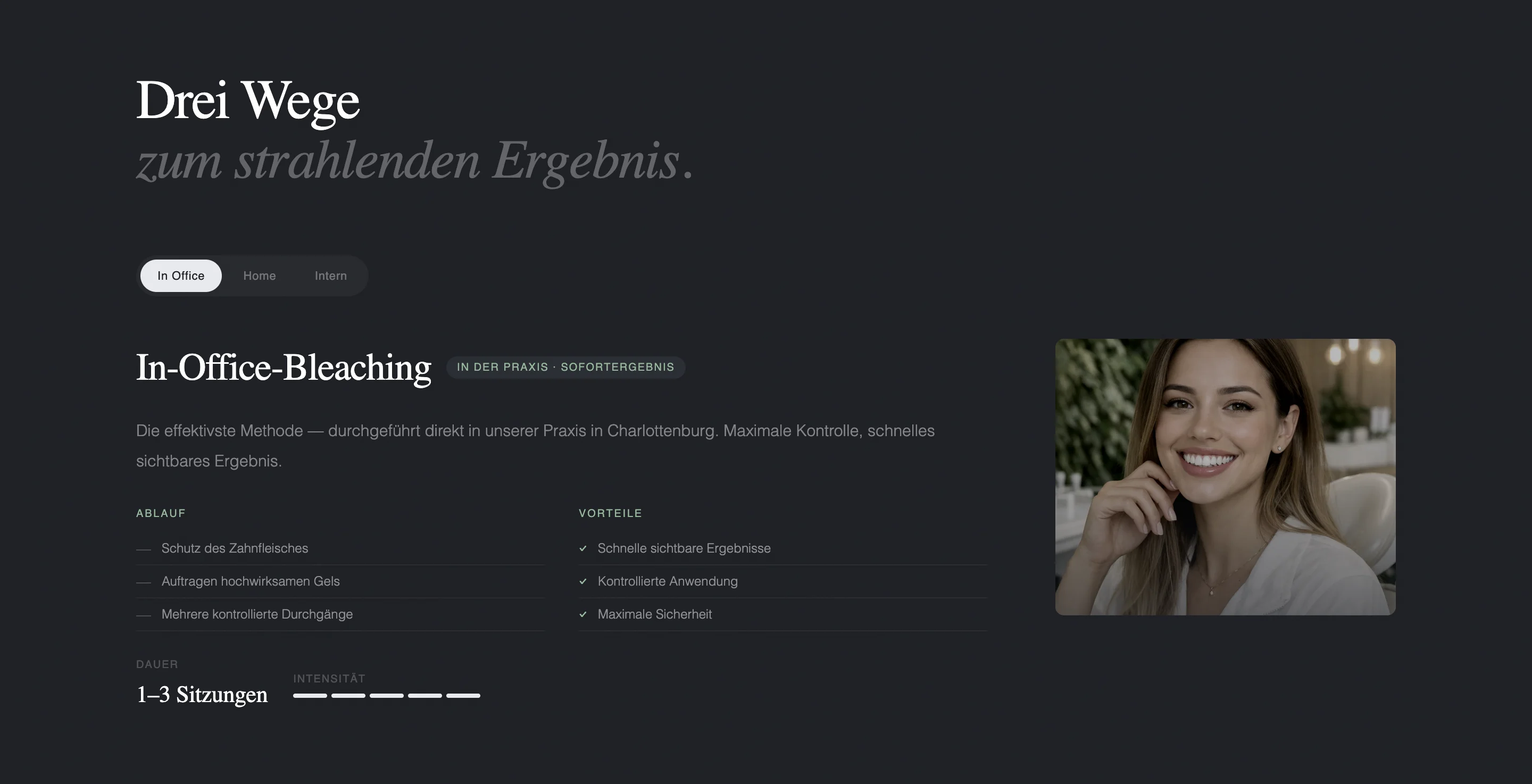 Patient-first page layout for biological dentistry services