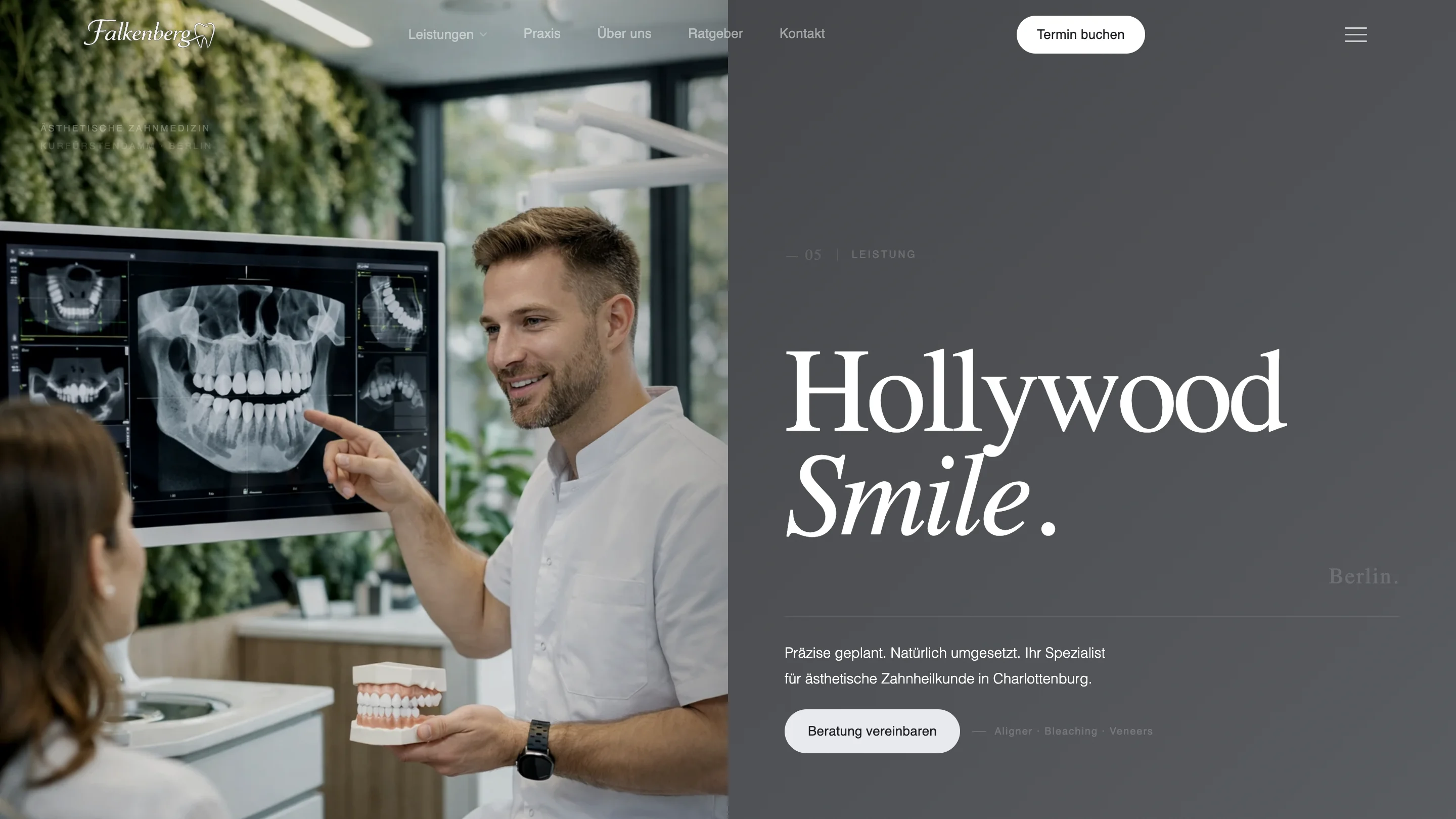 Aesthetic dentistry landing page with soft premium geometry