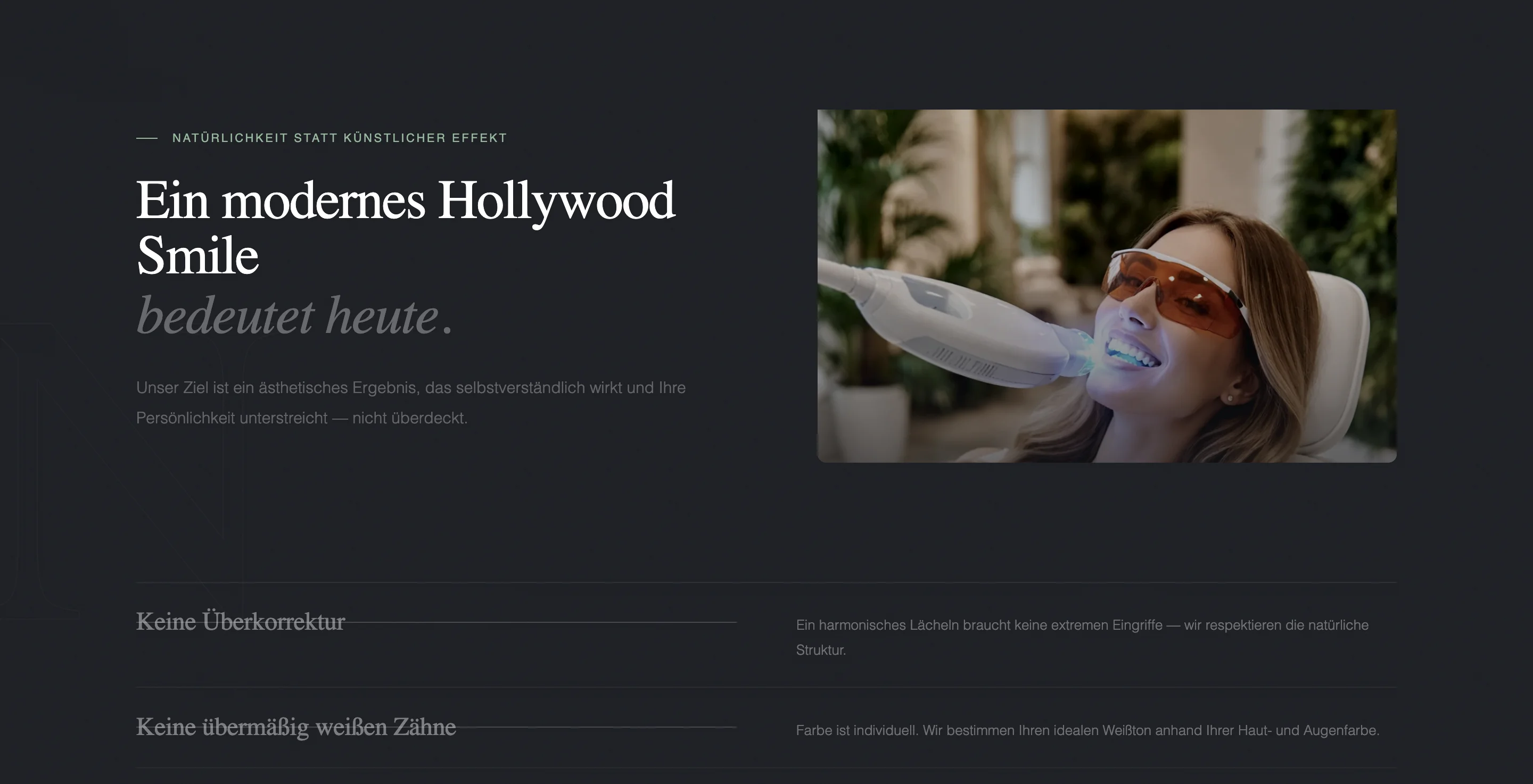 Service detail screen for modern dental treatment communication