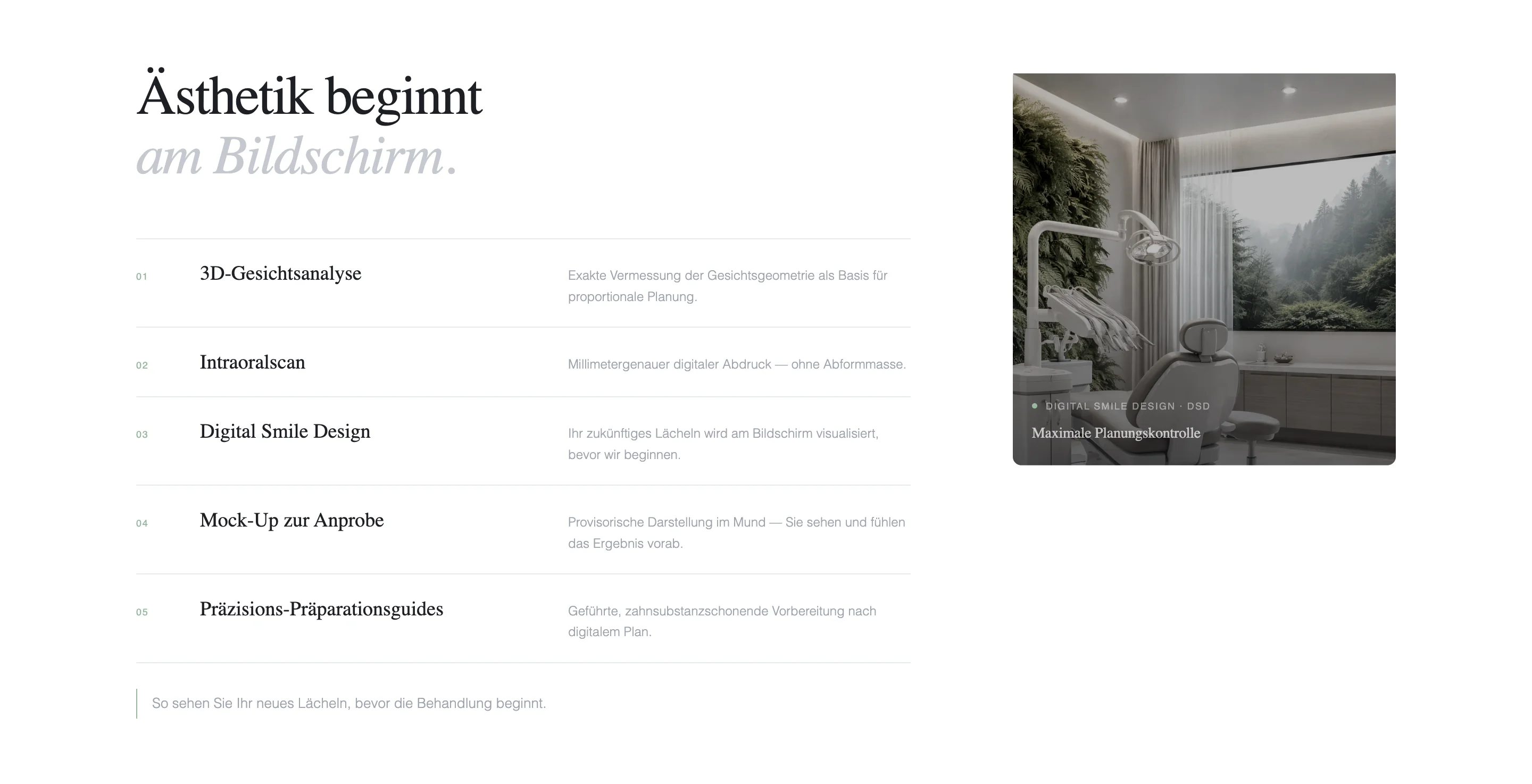 Practice credibility section with trust-building content blocks
