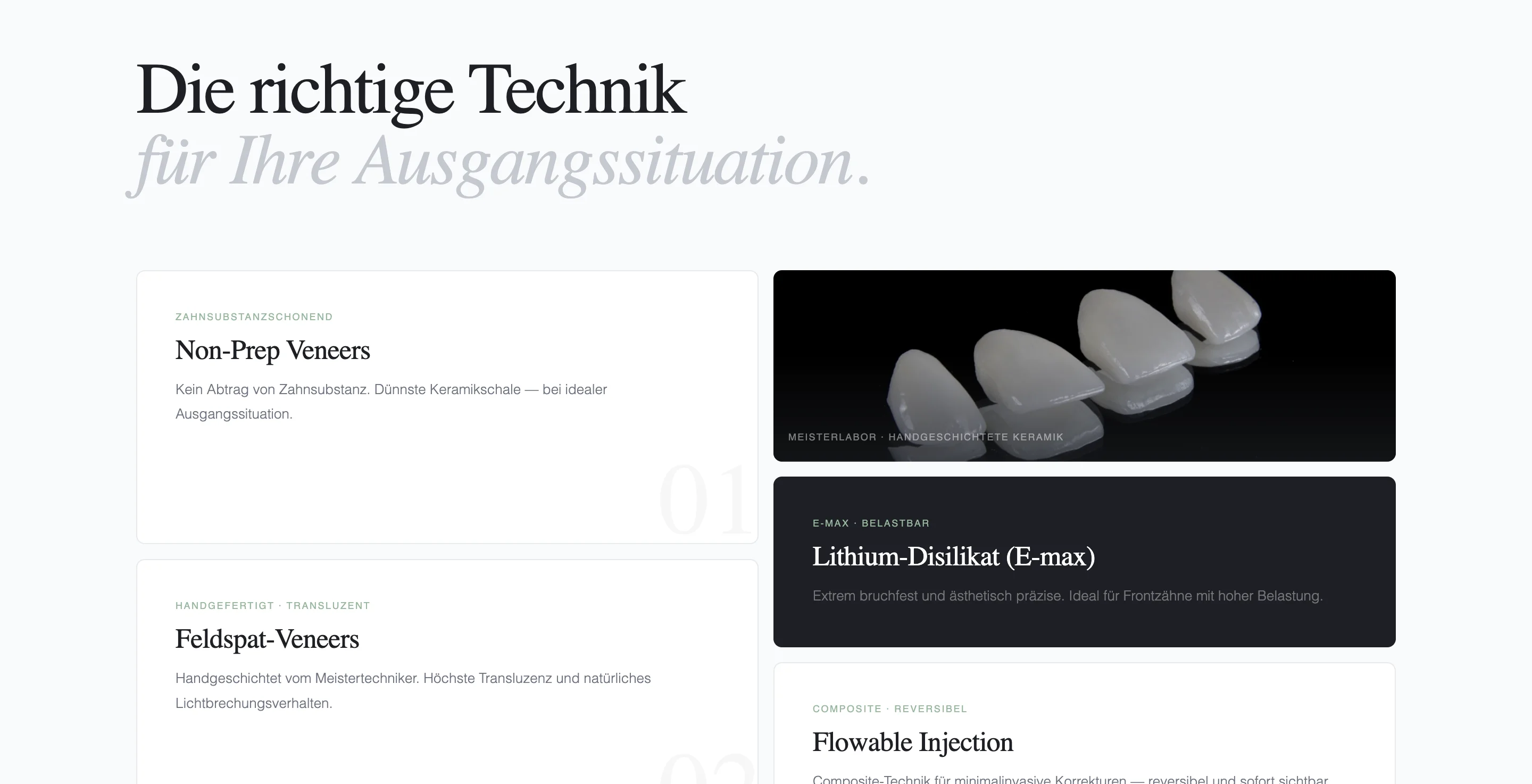 Dental care information page with premium content structure