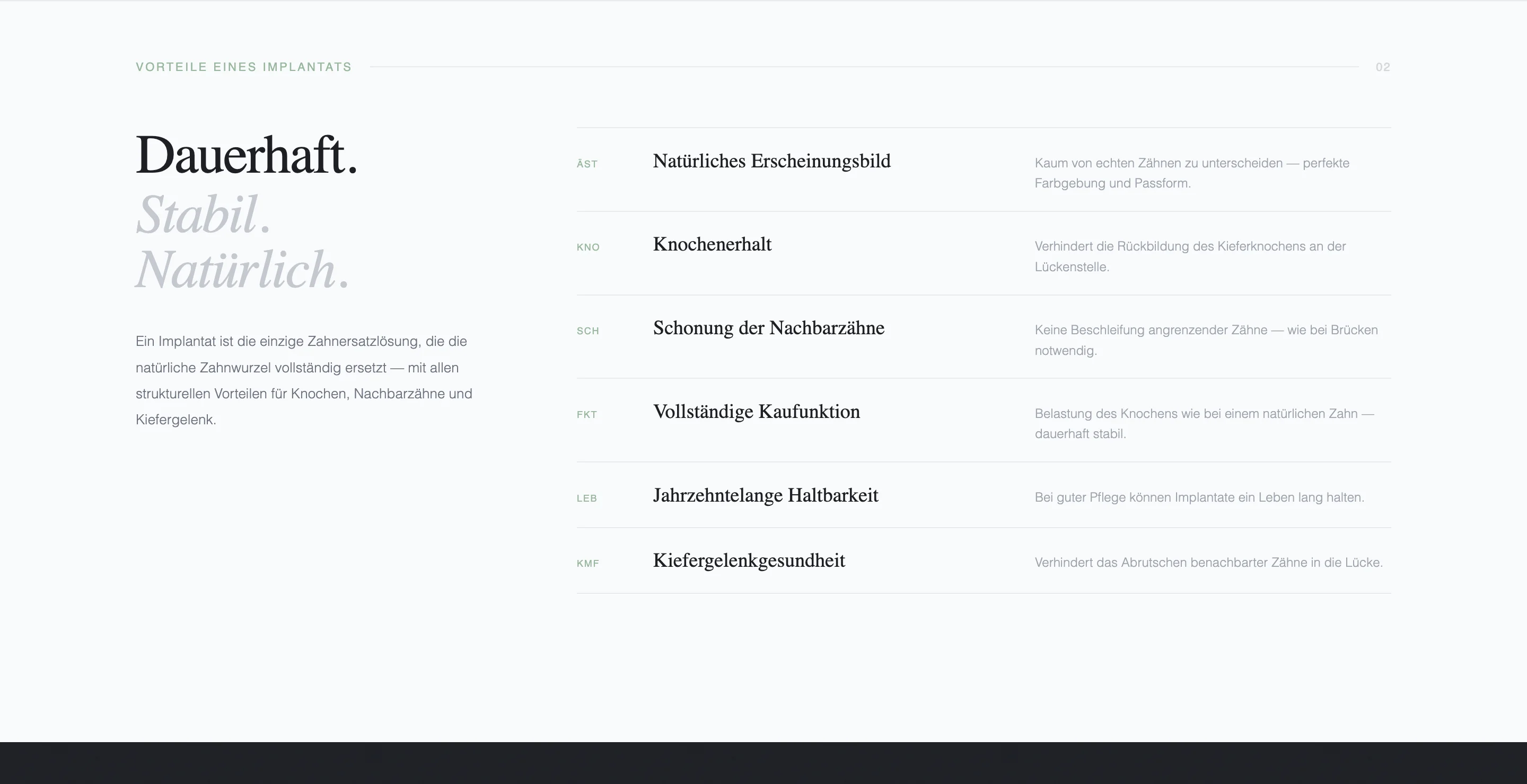 Medical landing screen for premium private practice positioning