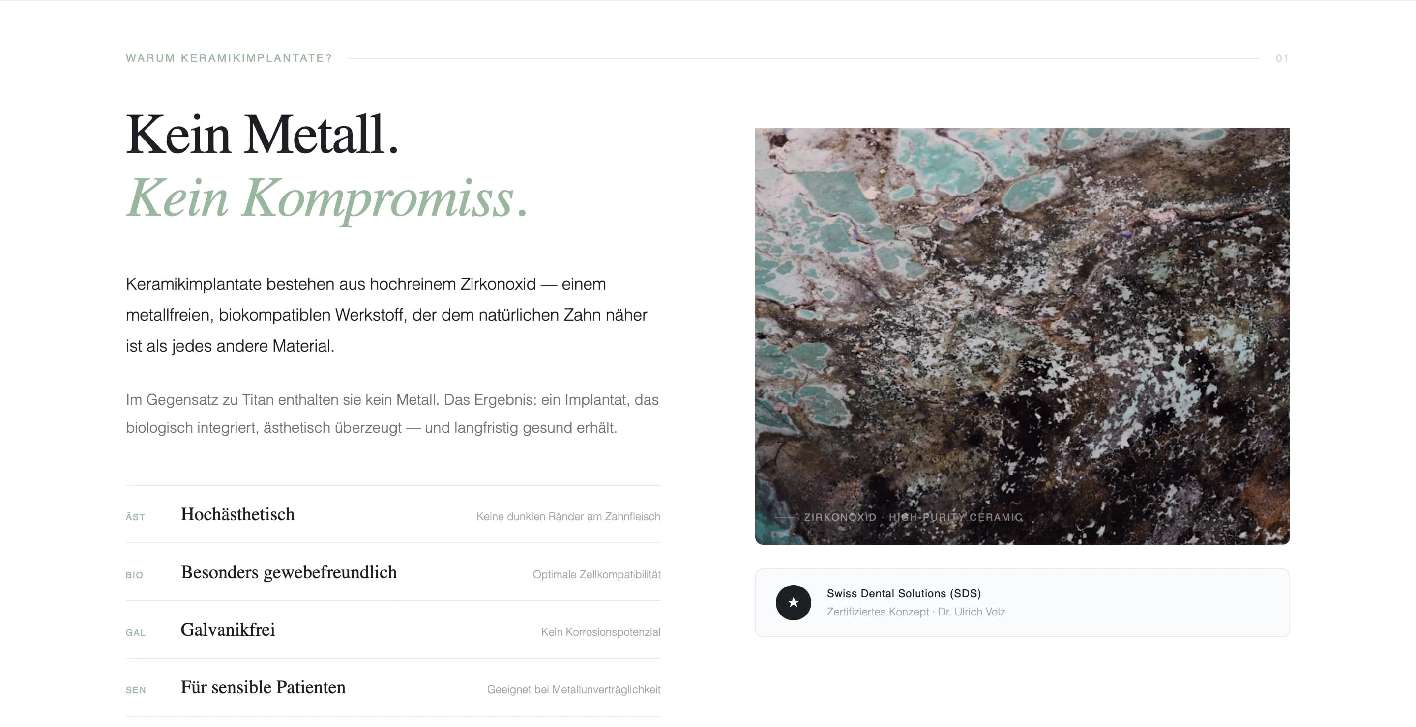 Premium practice page with medical authority and calm design