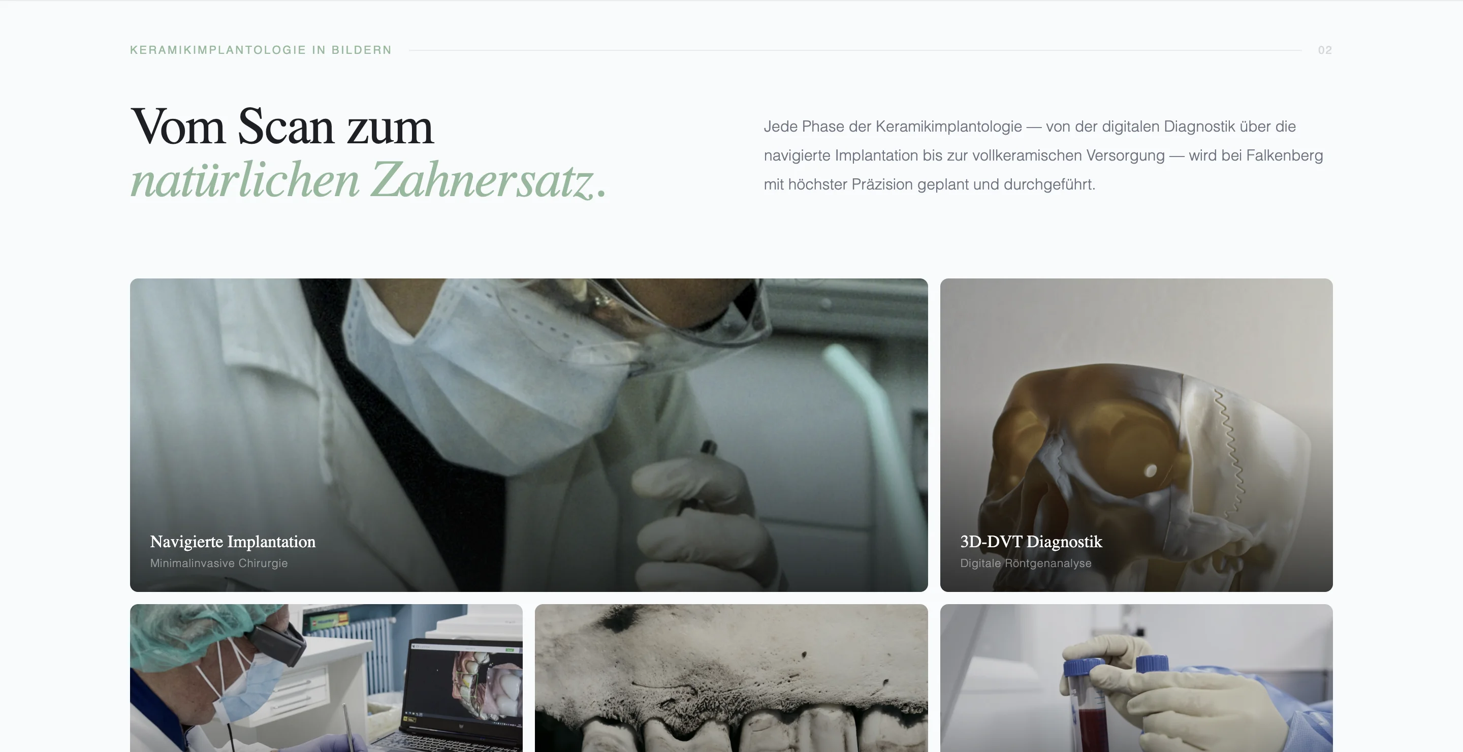 Patient information section for veneers and implant treatments