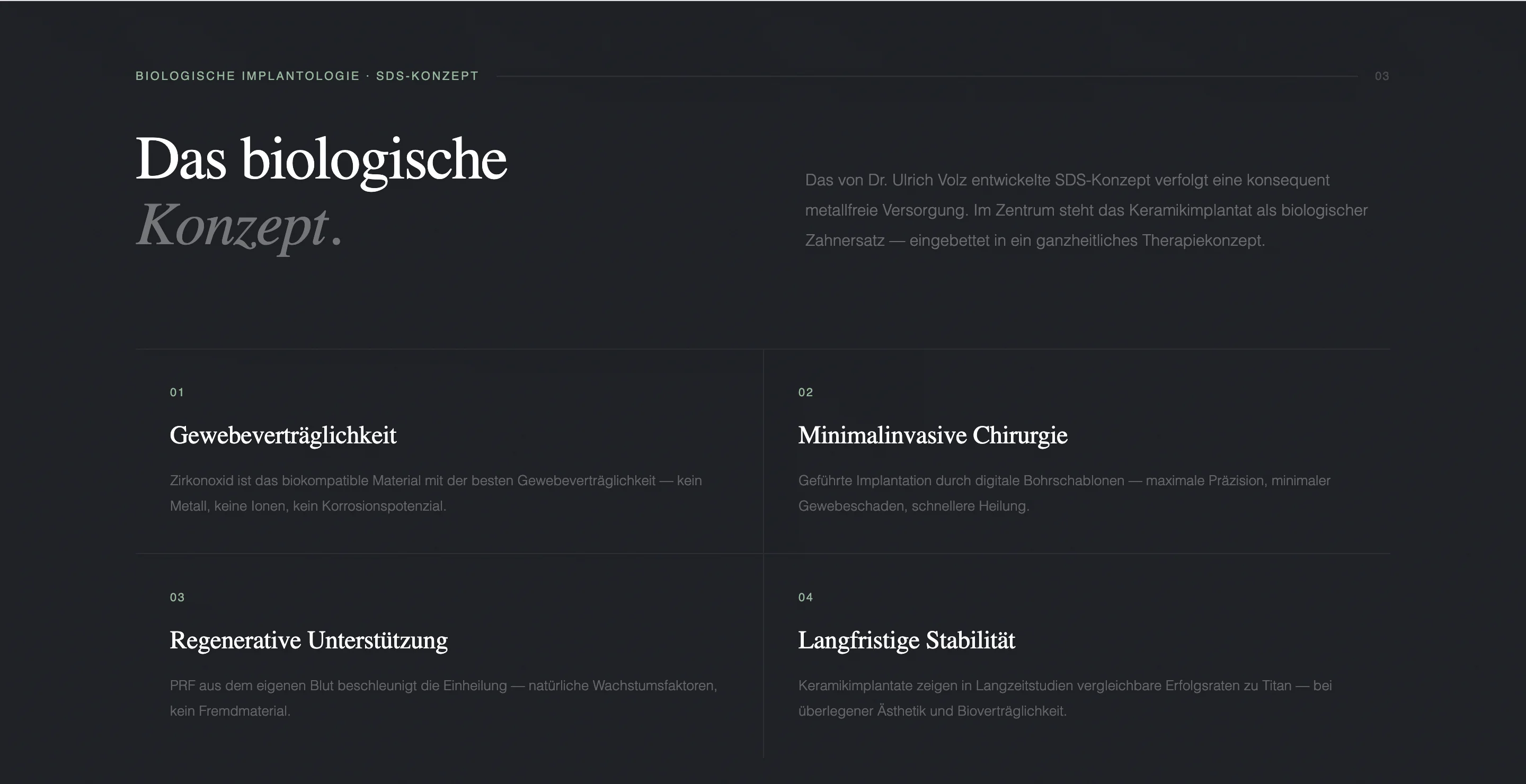 Dental topic page with SEO-oriented content structure