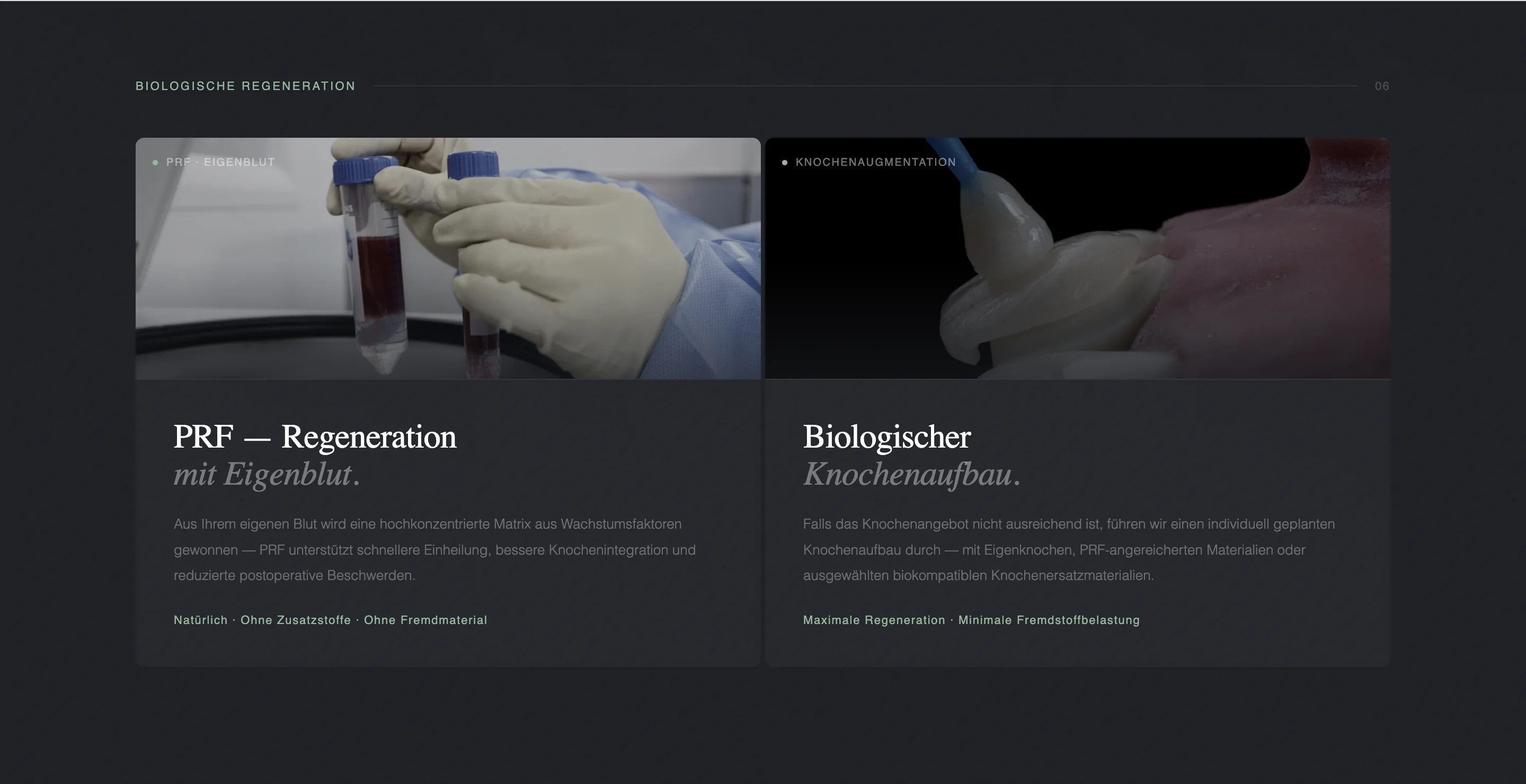 Medical treatment section with supporting imagery and proof