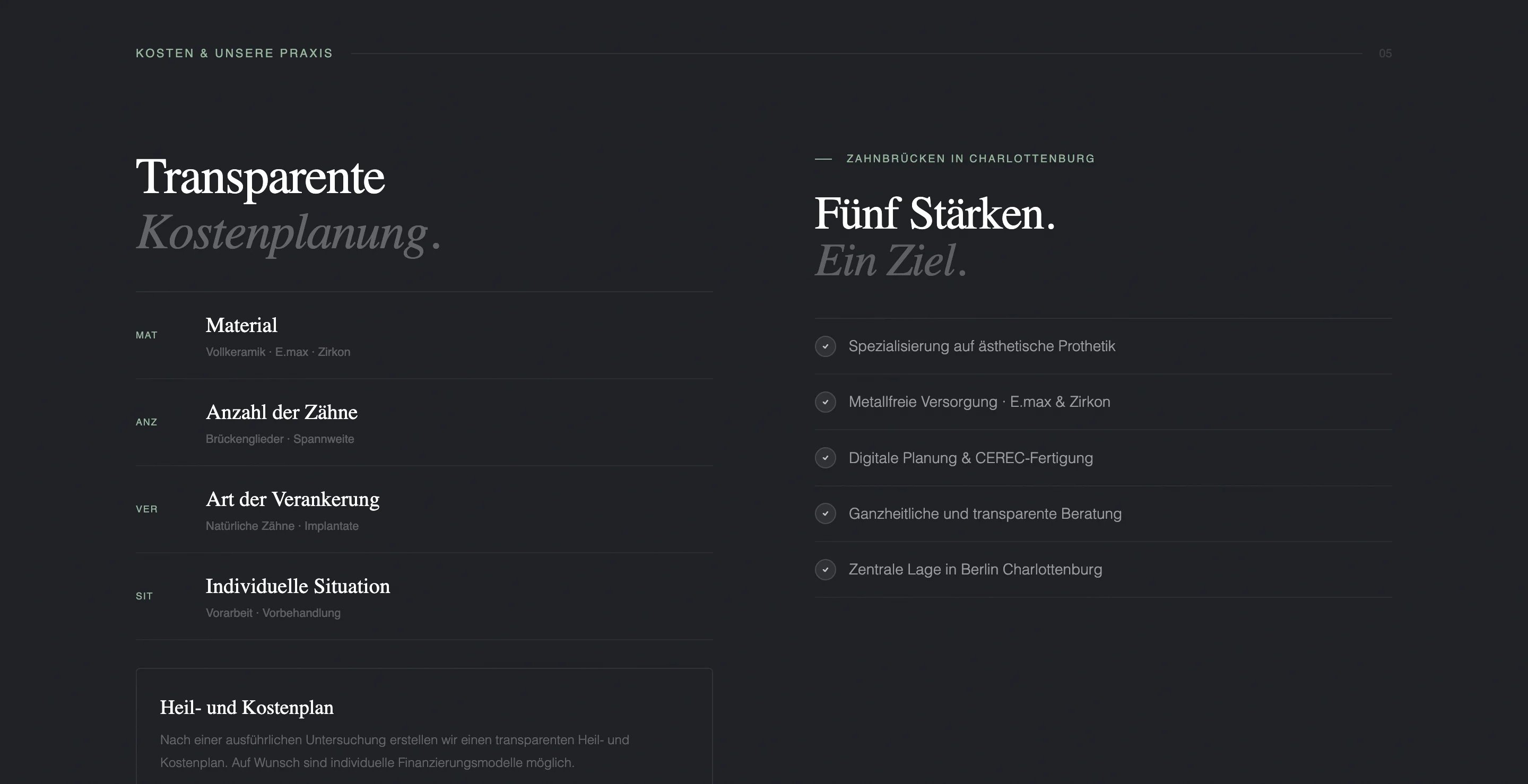 Consultation-focused section for aesthetic dentistry services