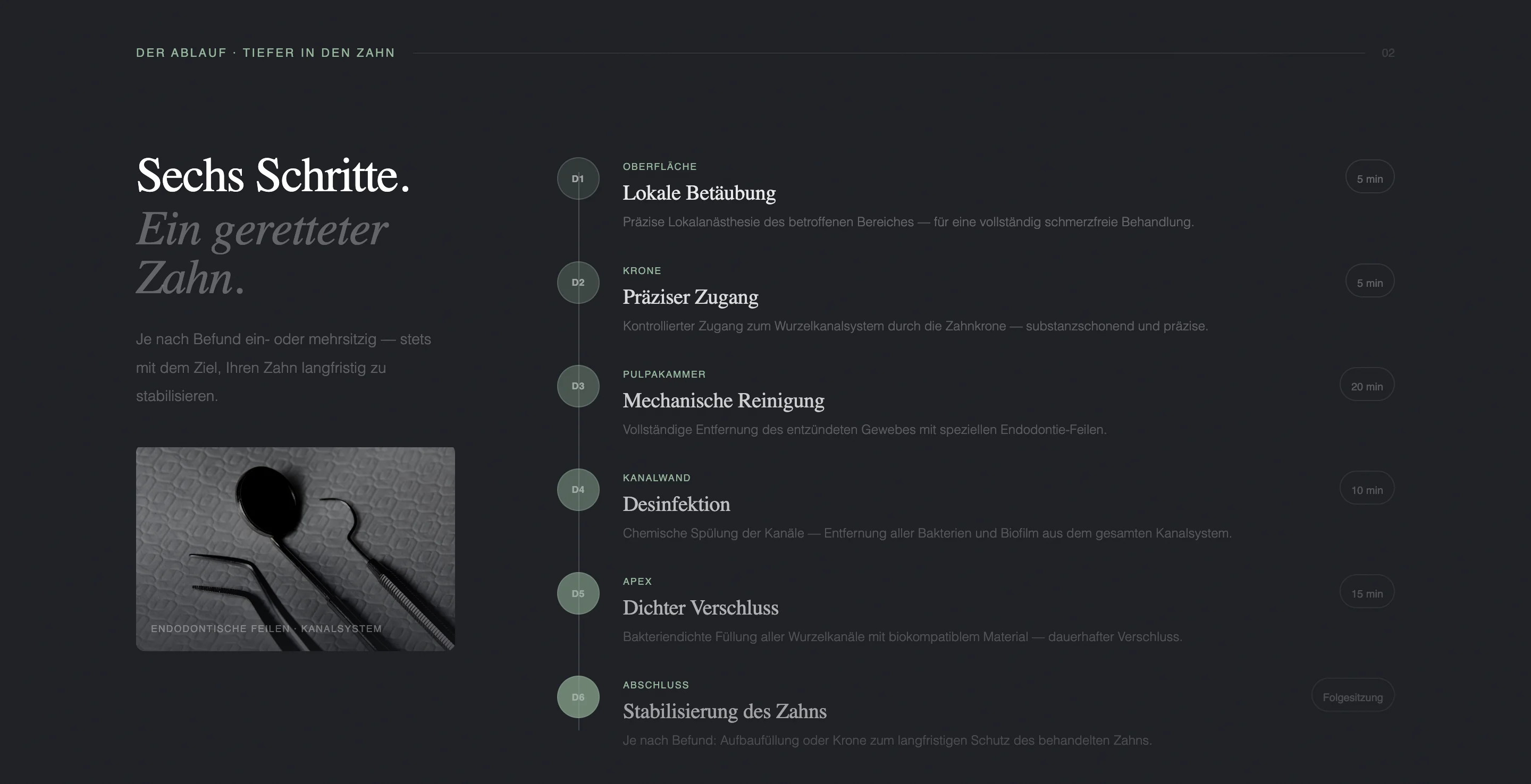 Dental website layout supporting scalable service expansion