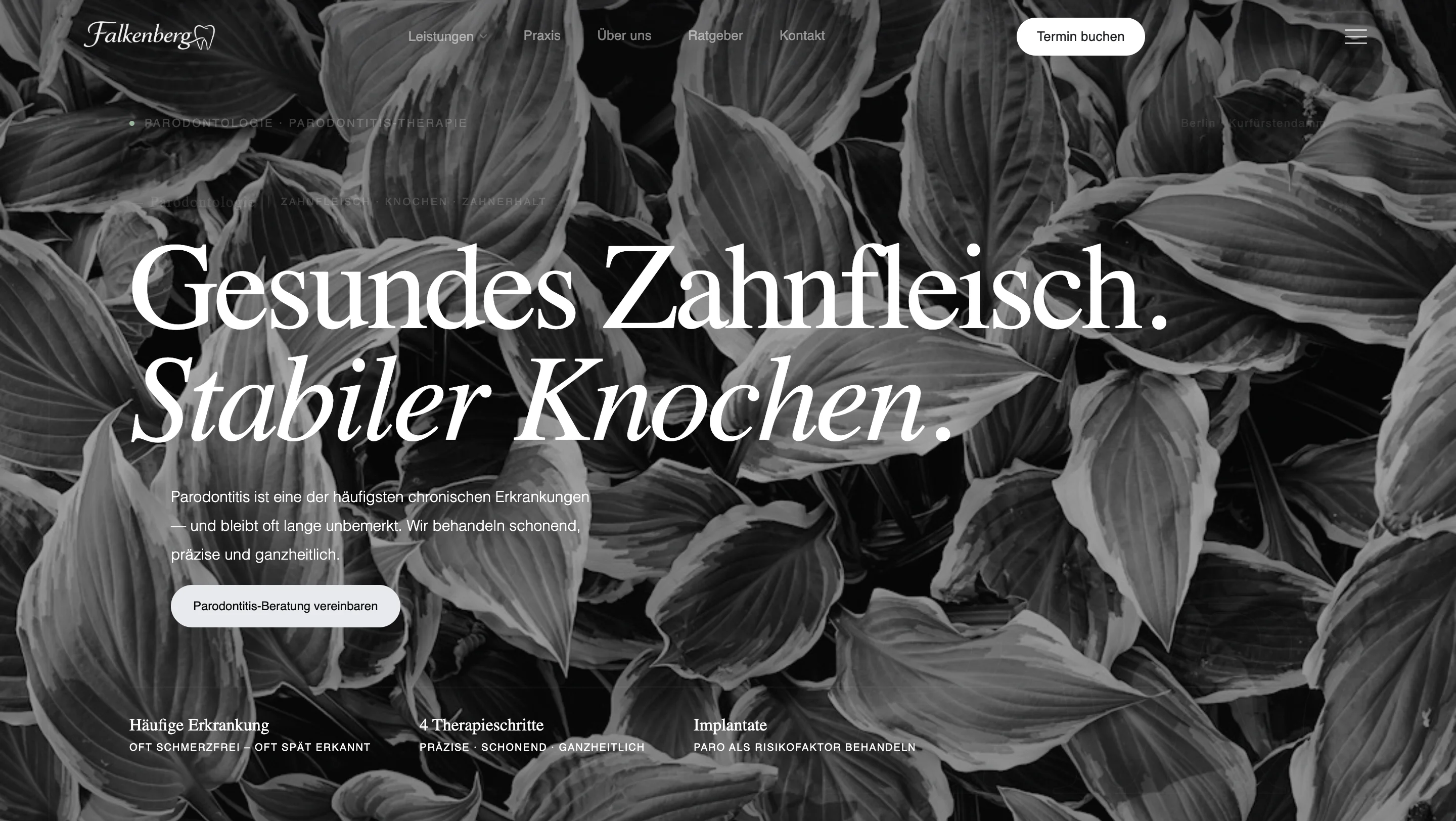 Structured treatment page for biological dentistry topics