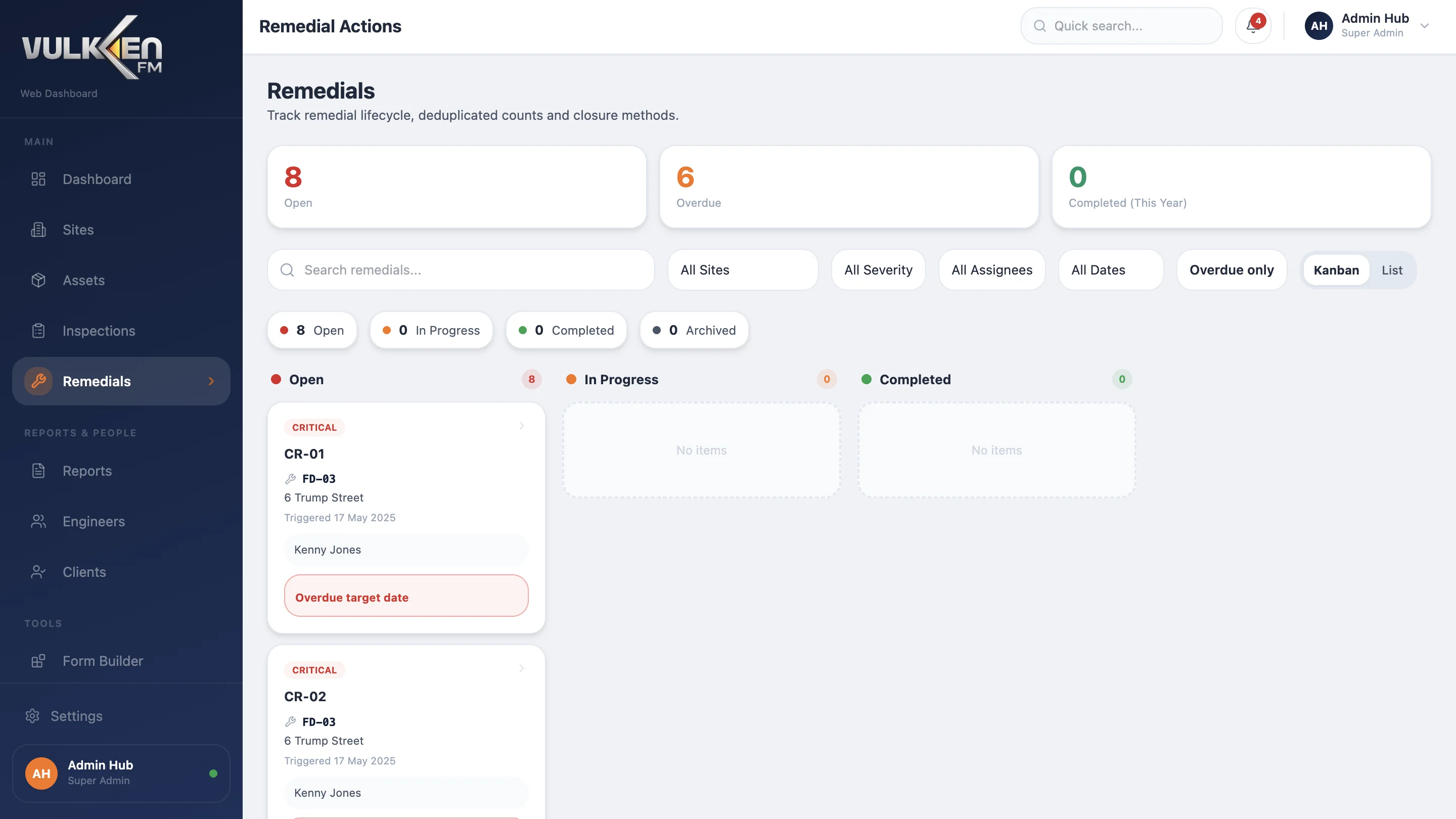 Report viewer in the contractor dashboard