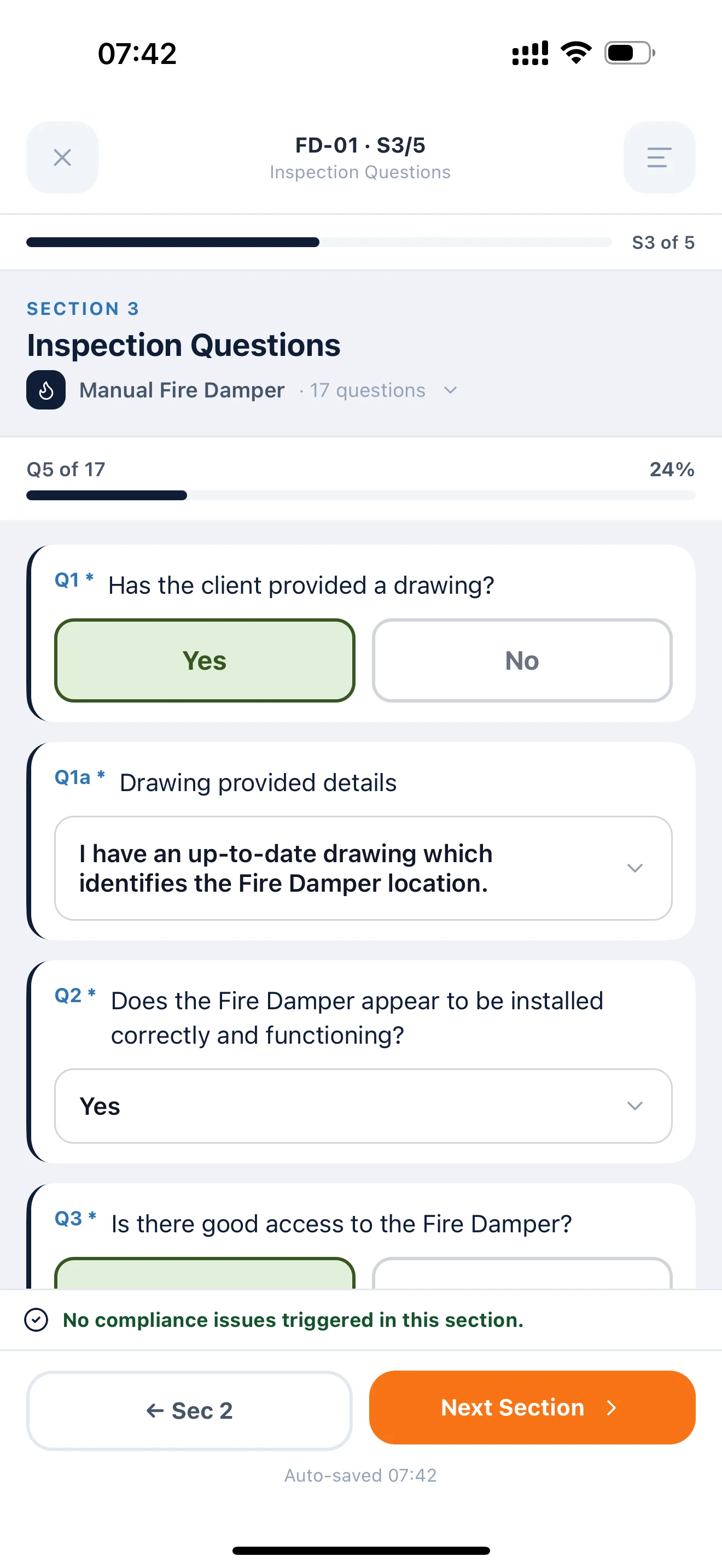Photo capture within the inspection workflow