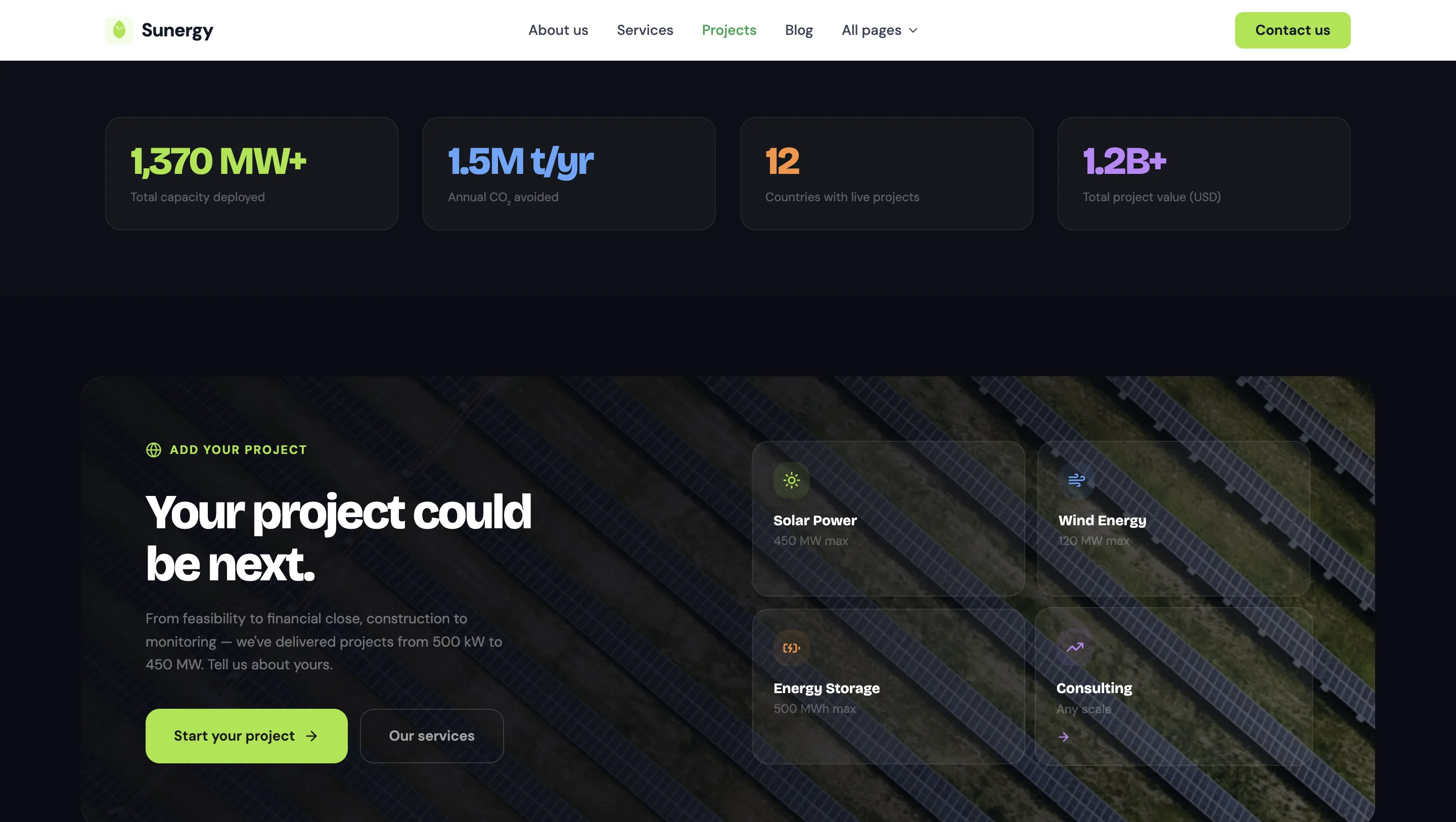 Renewable energy energy storage detail page