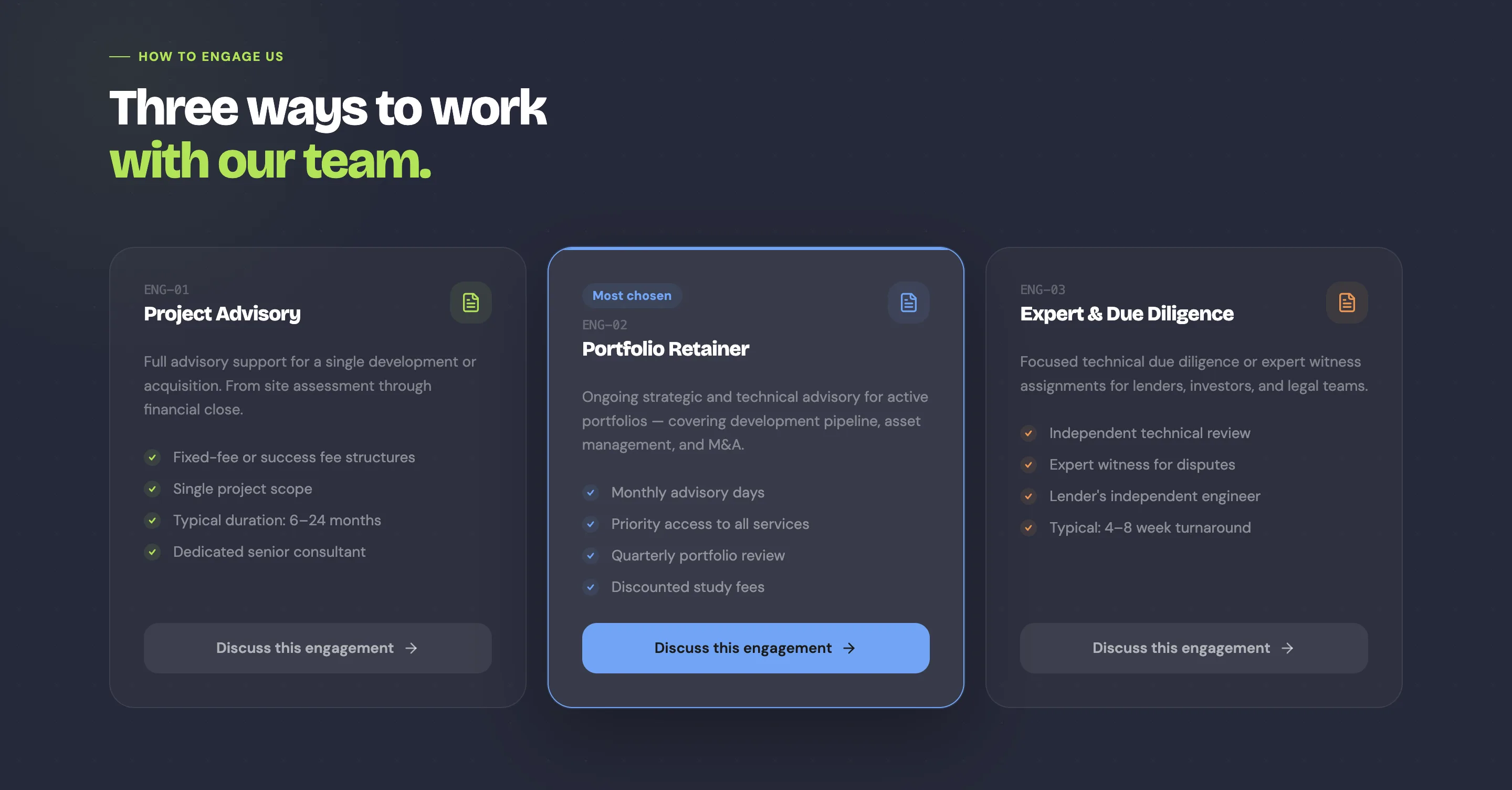 Renewable energy product gallery closing screen